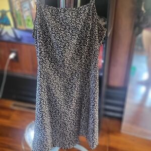 Elegant Black and White Floral Dress